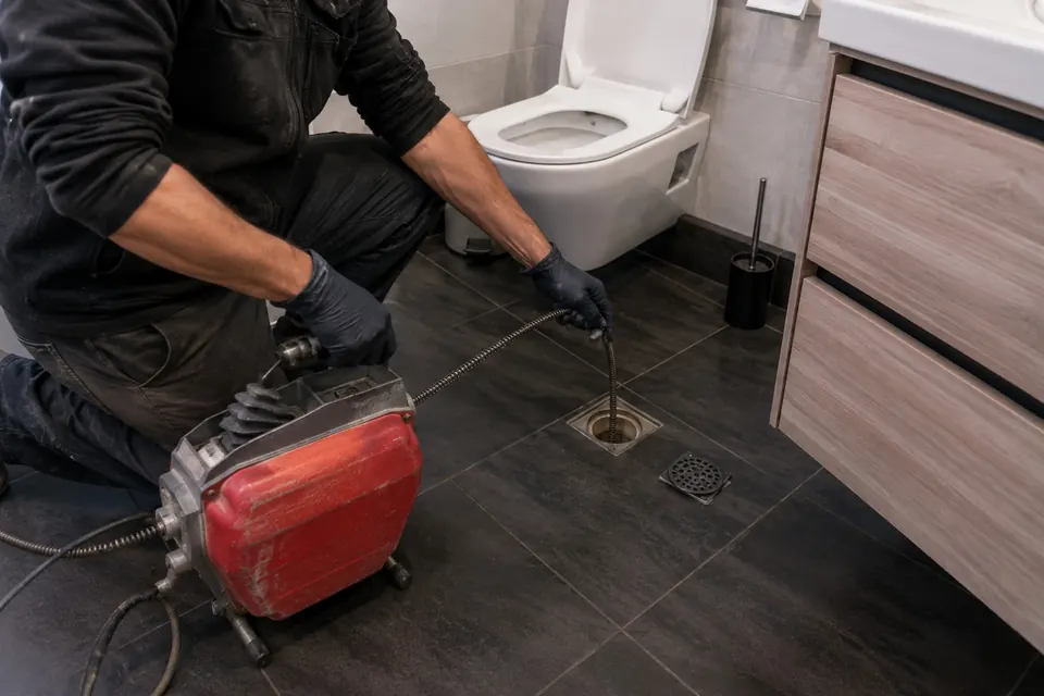 Banyo giderinde tıkanıklık açma müdahalesi